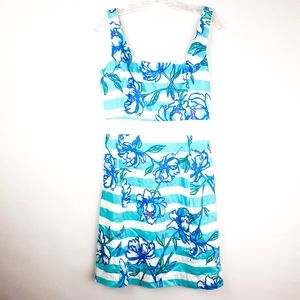 Lilly Pulitzer Floral Zip Back Dress Sz 8
